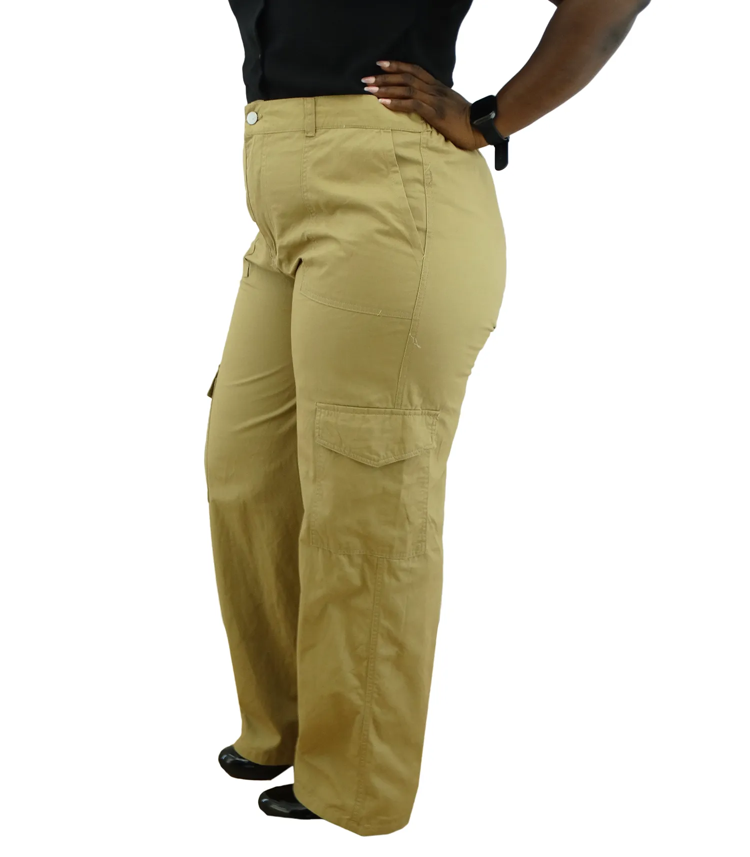 180997M, Da Moda - Multi Pocket Mama Cargo Pants (Plus Size)