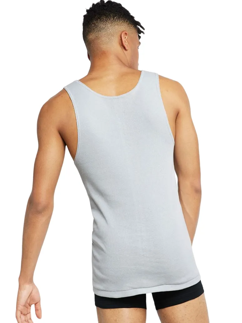 2 x Bonds X-Temp Grey Mens Chesty Cotton Plain Singlet Vest Tank Top