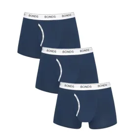 9 x Mens Bonds Guyfront Trunks Underwear Undies Navy/White