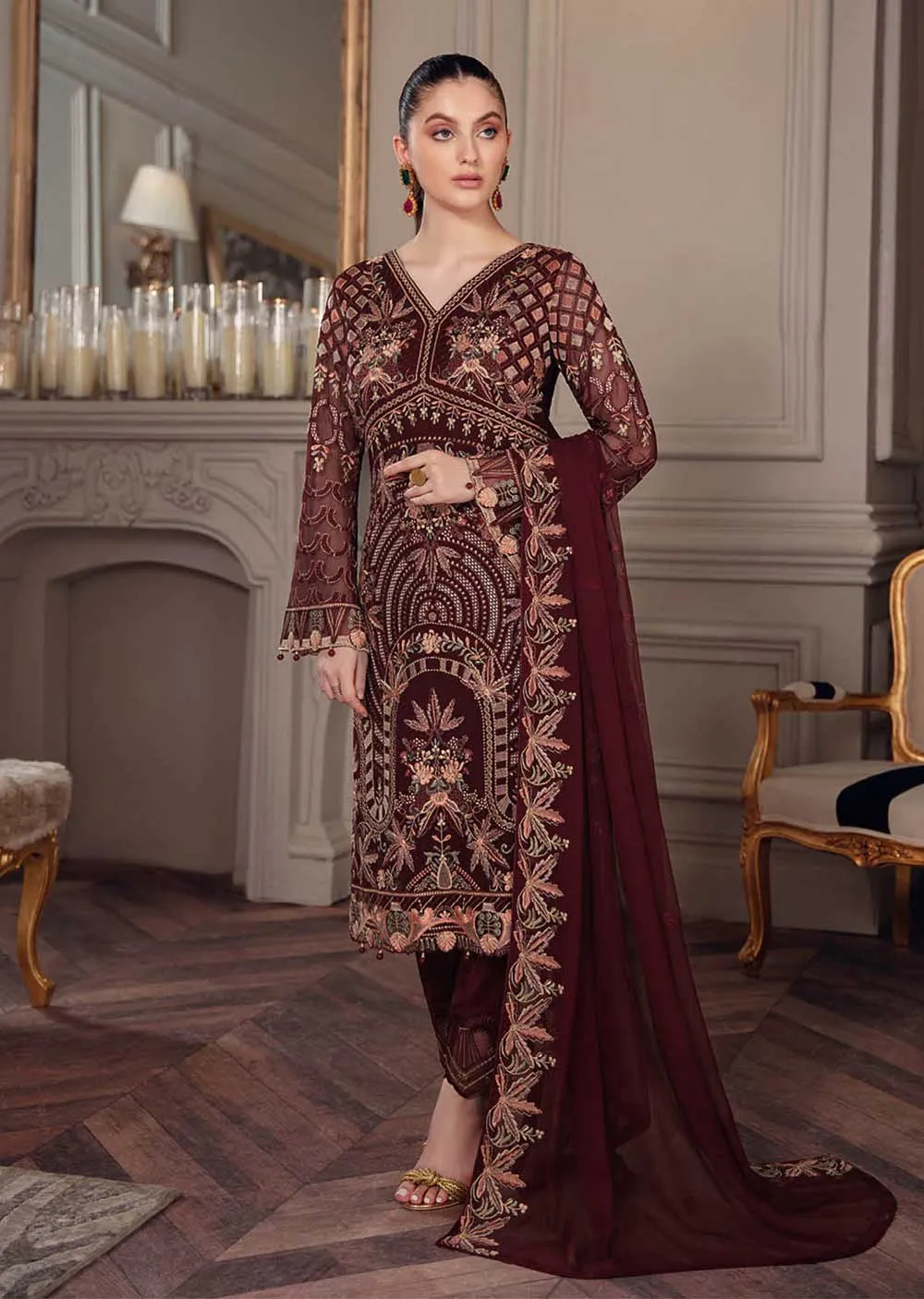 A-507-R - Readymade - Chevron Chiffon Collection Vol 5 by Ramsha 2022