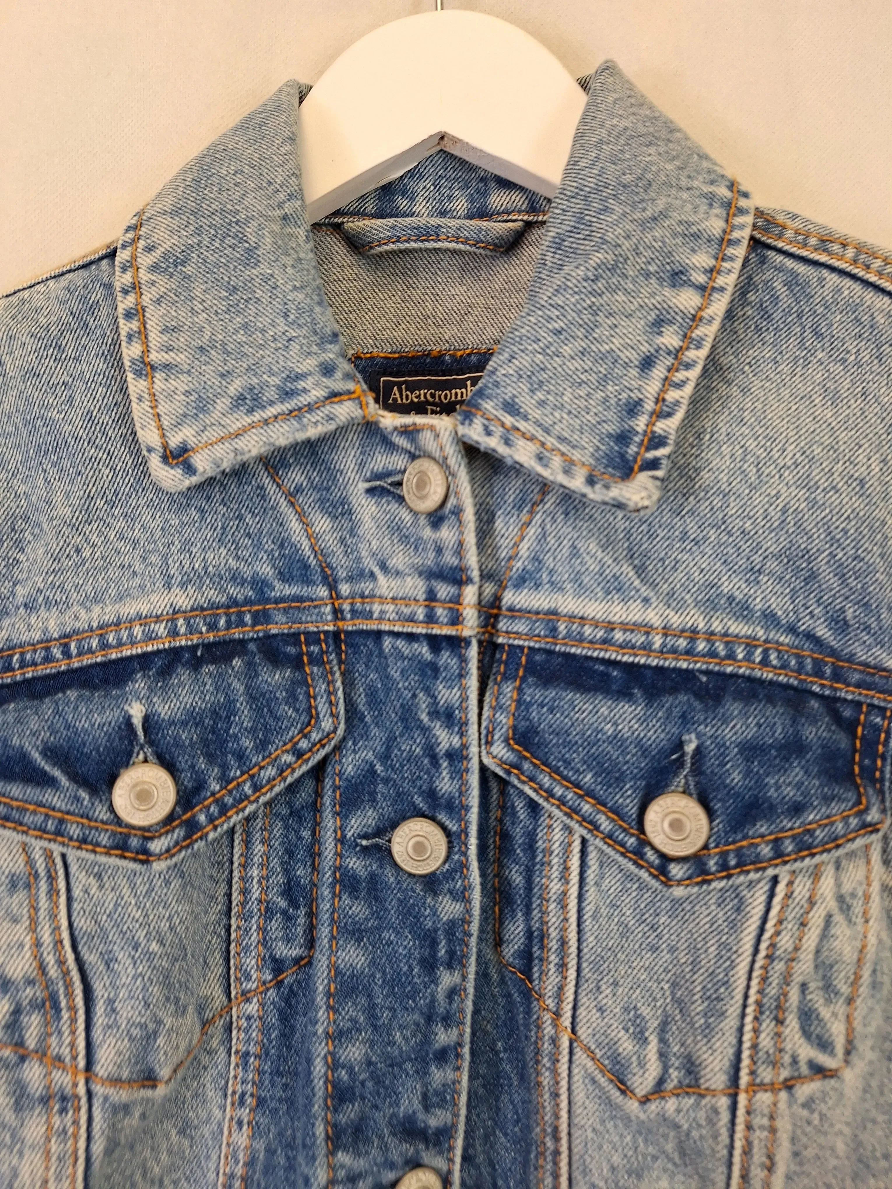 Abercrombie & Fitch Contrast Denim Fitted Jacket Size XS