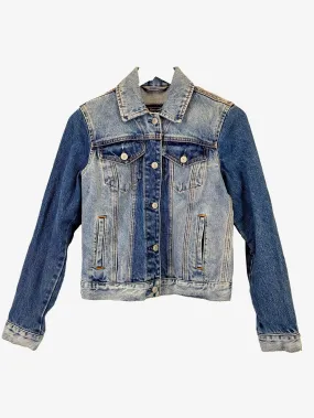 Abercrombie & Fitch Contrast Denim Fitted Jacket Size XS