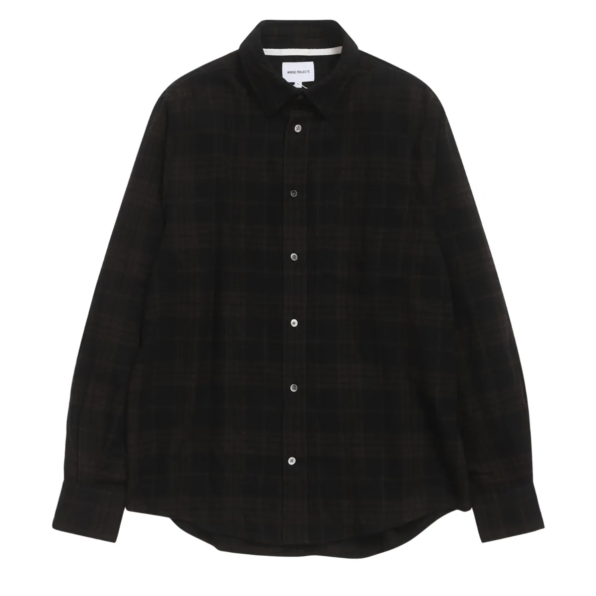 Algot Relaxed Wool Check Shirt Charcoal Melange