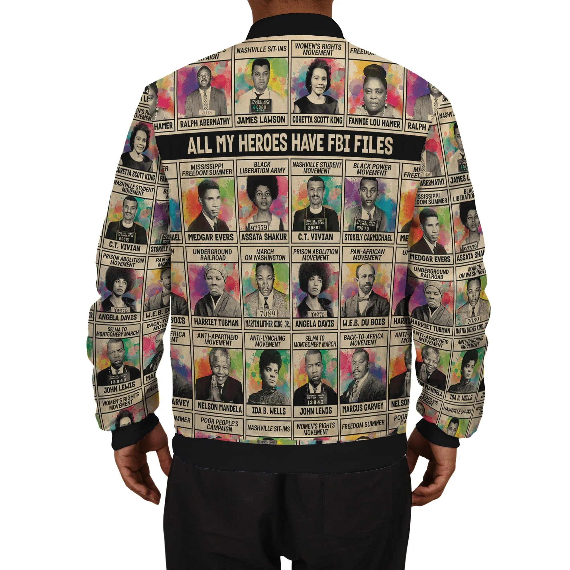 All My Heroes Have FBI Files Bomber Jacket