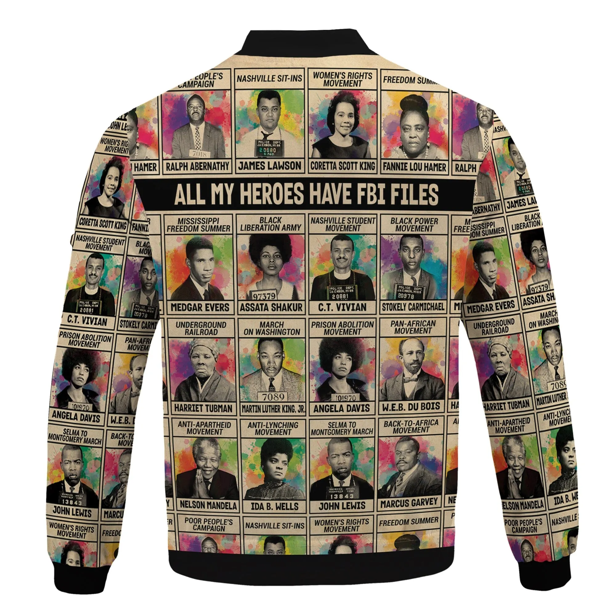 All My Heroes Have FBI Files Bomber Jacket