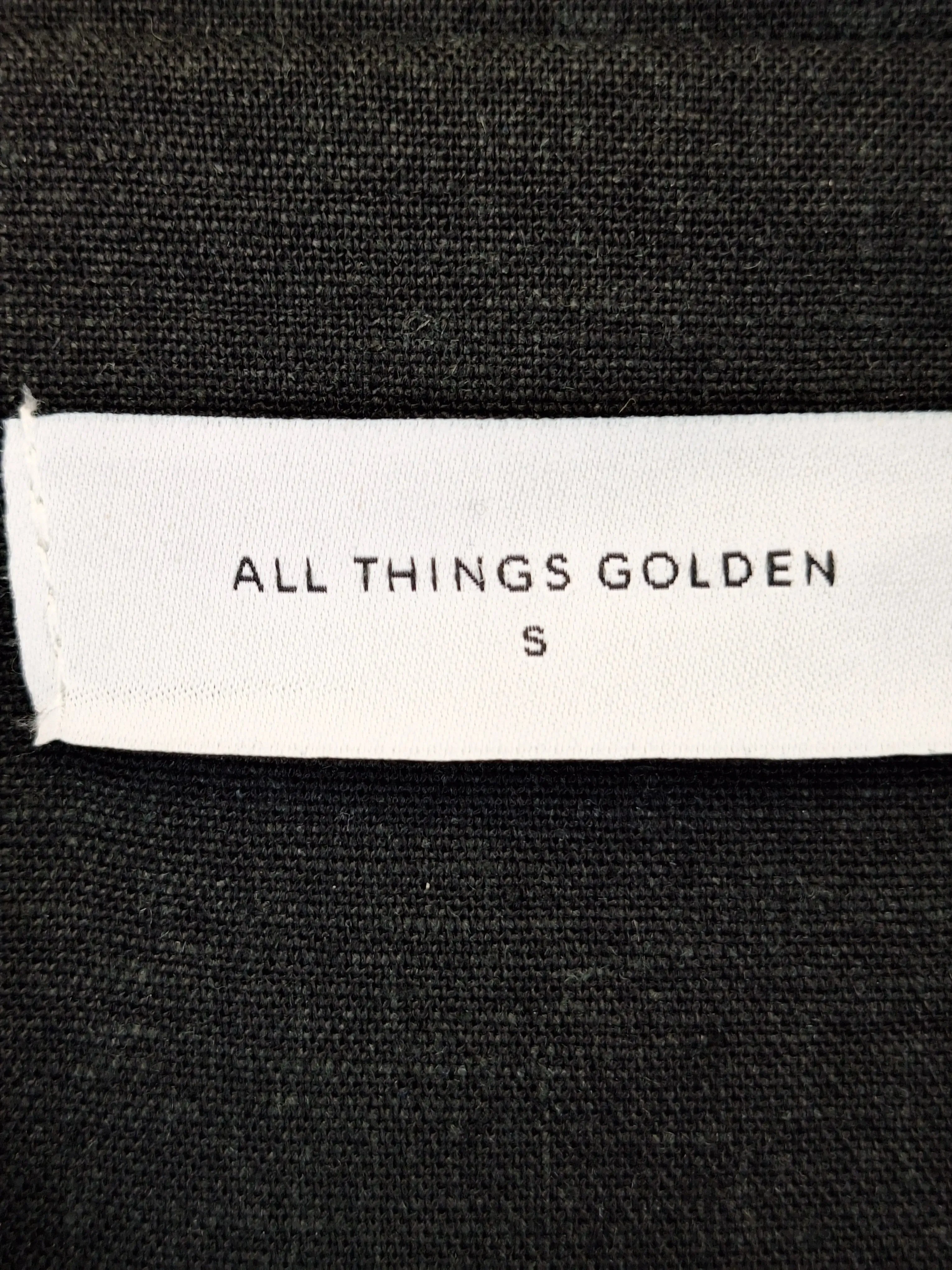 All Things Golden Linen Blend Classic Long  Blazer Size S