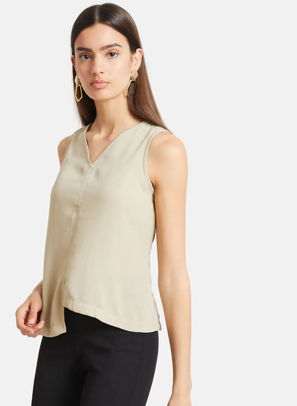 Asymmetric Front Sleeveless Top