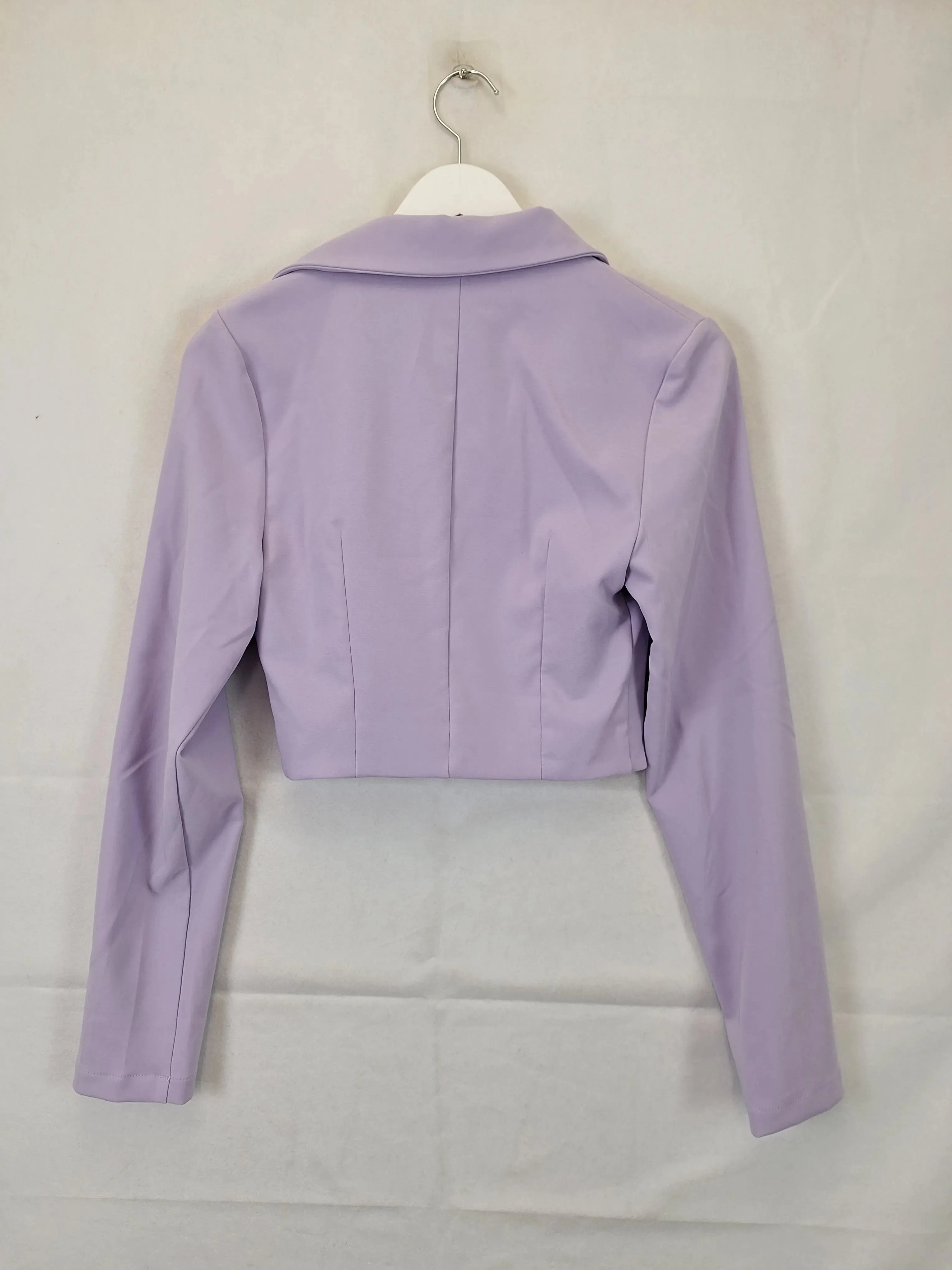 Atmos & Here Lilac Cropped Single Breast Jacket Size 8