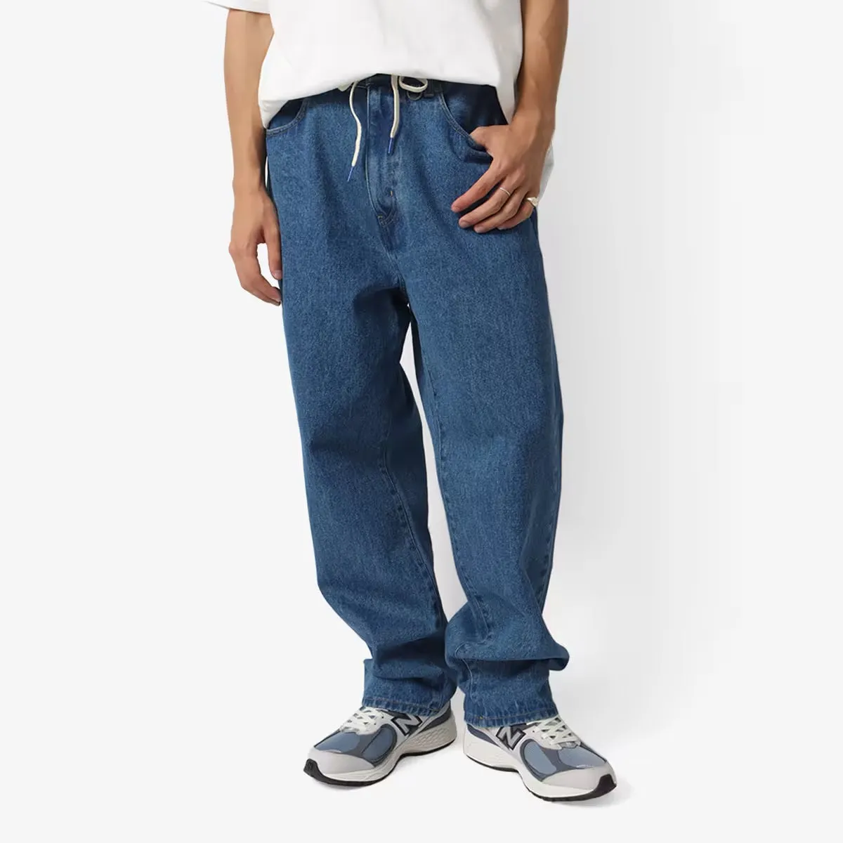 ATMOS BAGGY TAPERED DENIM PANTS