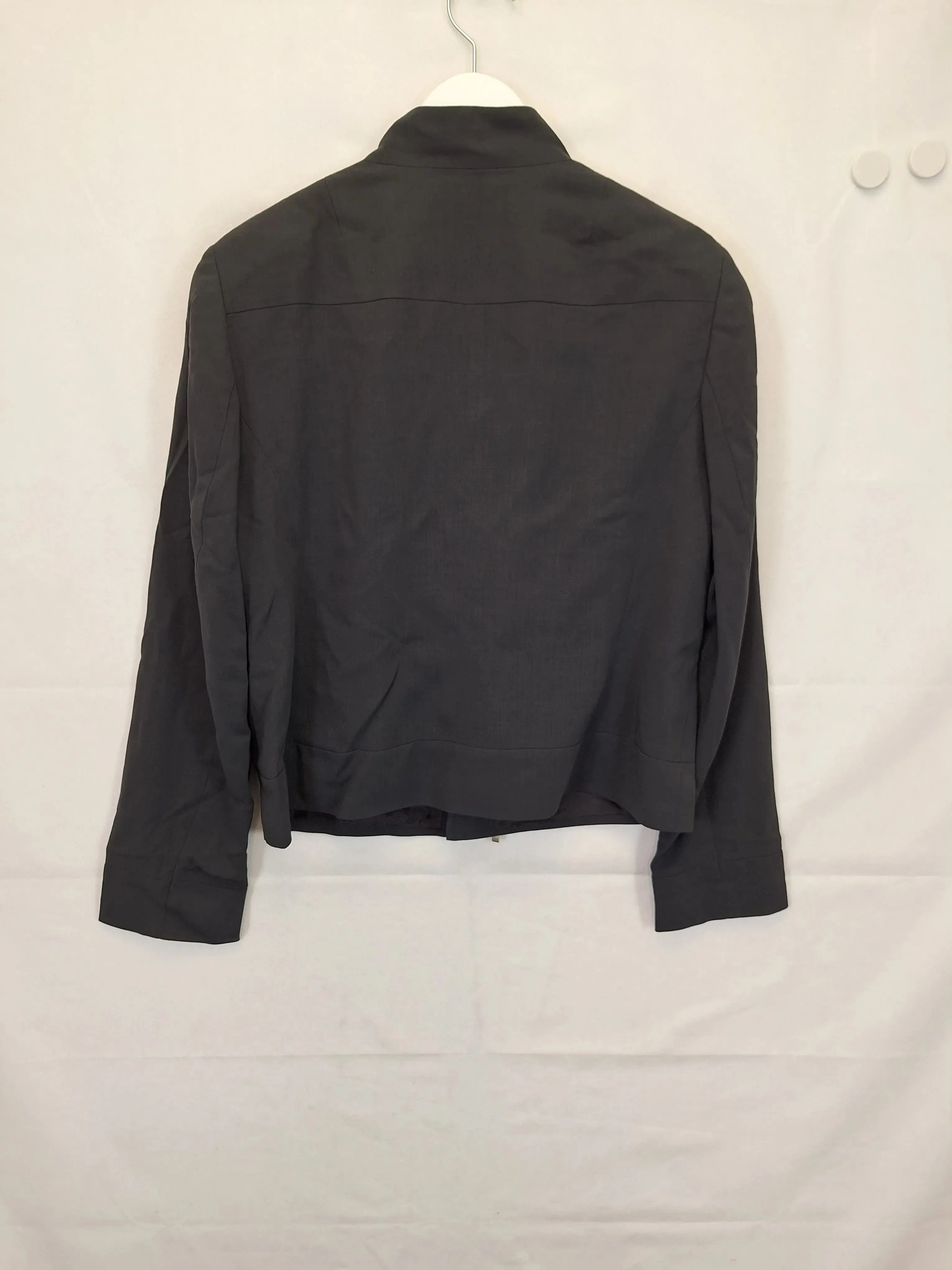 Bally Cropped Classic Zipper Blazer Size 16