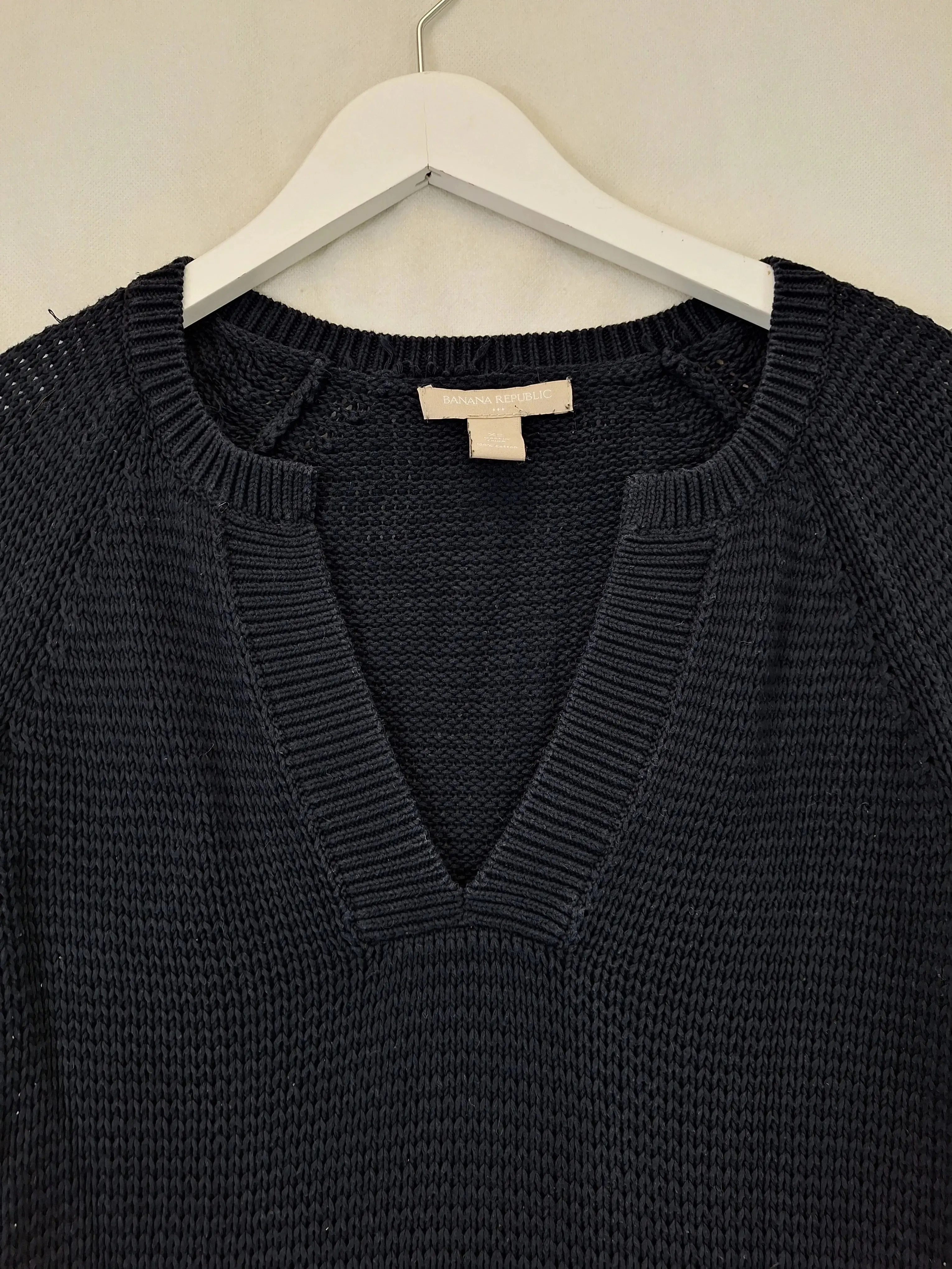 Banana Republic Loose Weave Navy Knit Jumper Size XS