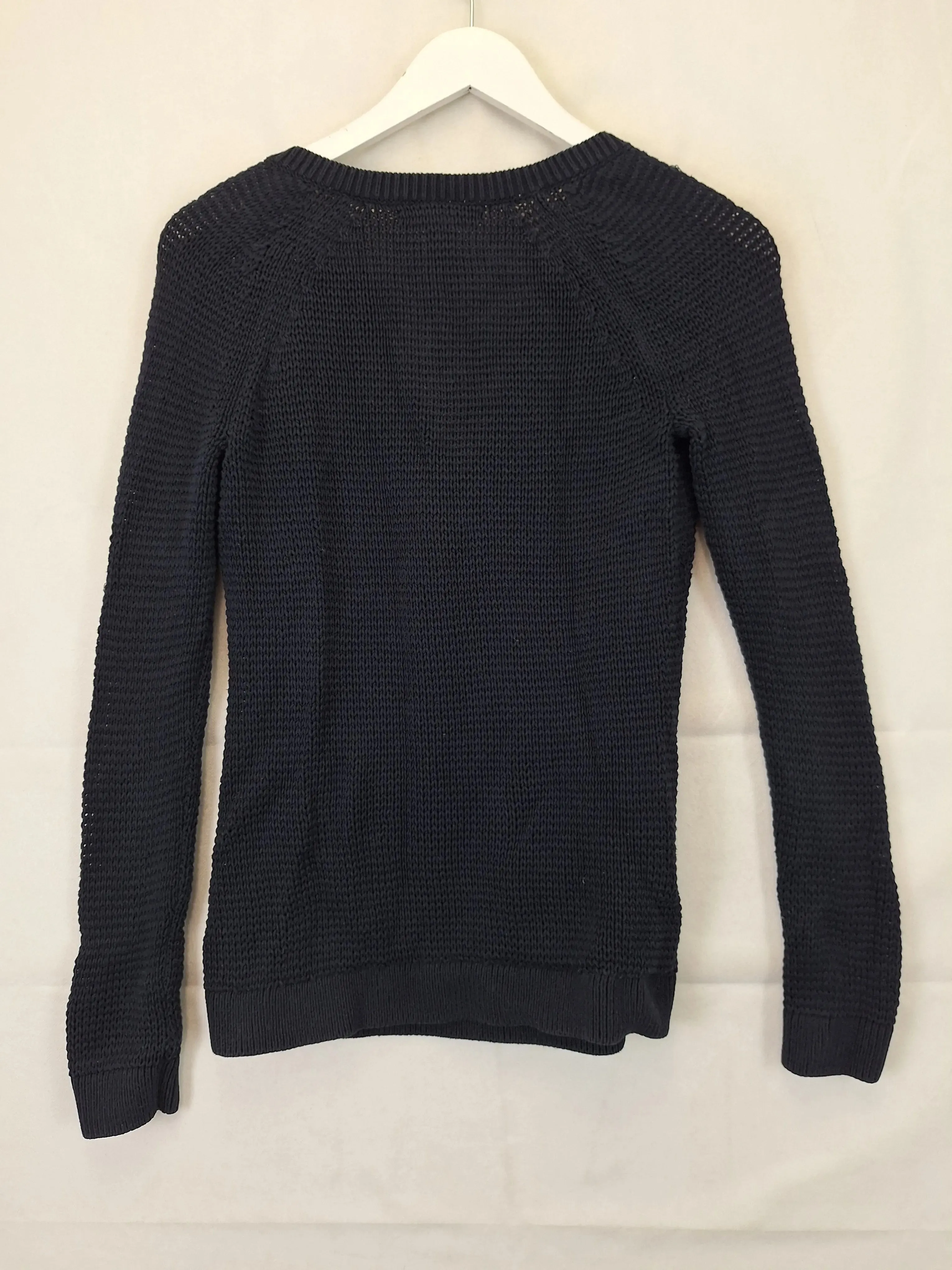 Banana Republic Loose Weave Navy Knit Jumper Size XS