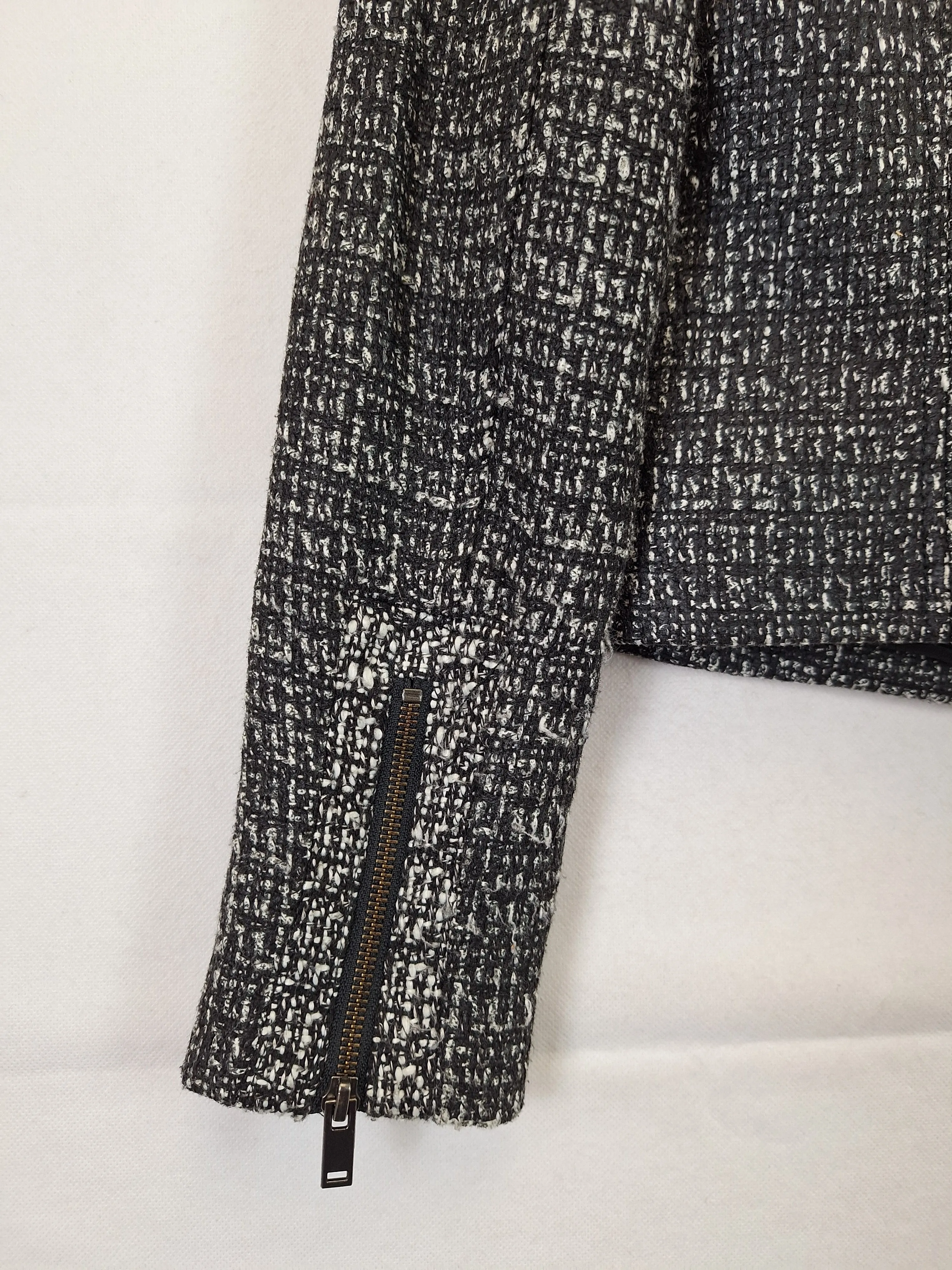 Banana Republic Tweed Zip Detail Structured Jacket Size 6