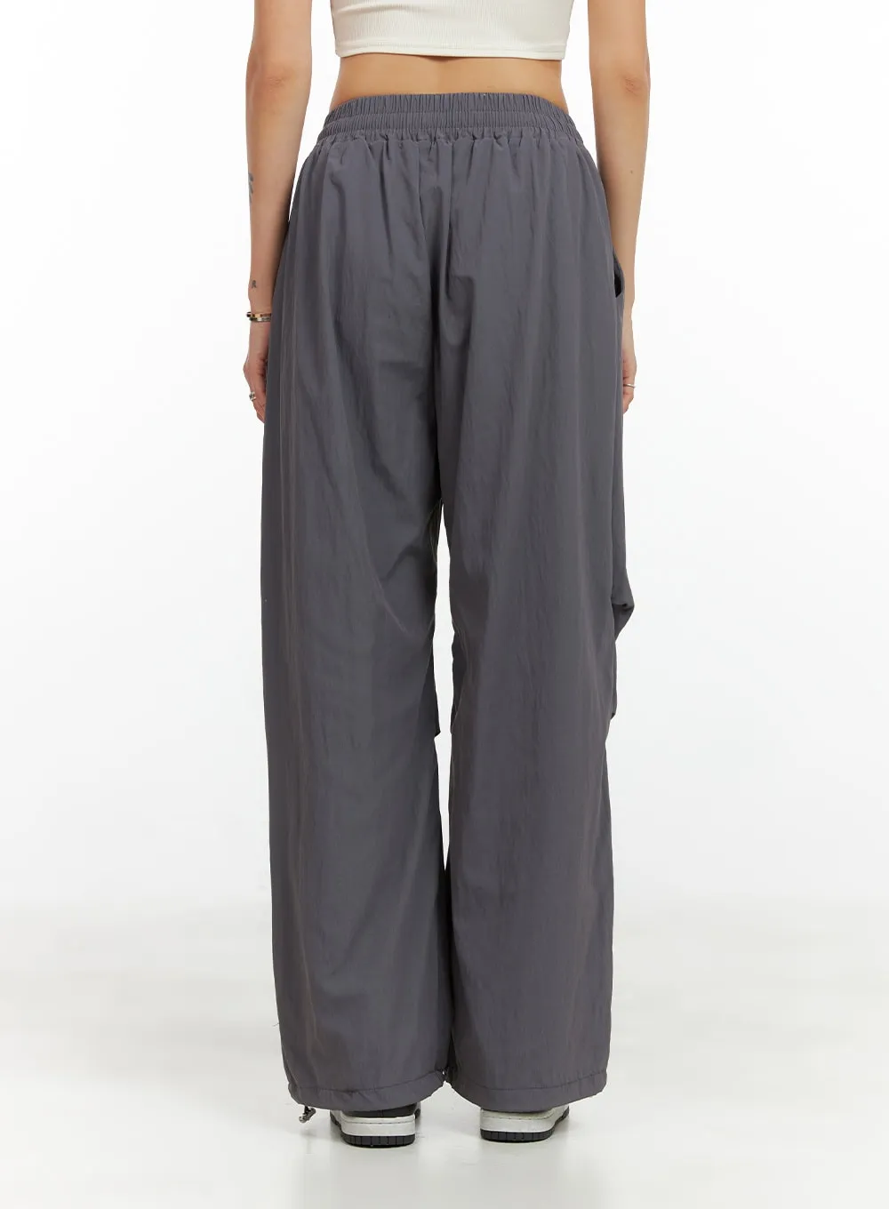 Banded Nylon Wide Fit Pants CL404