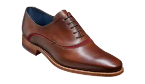 Barker Emerson Oxford Shoe - Walnut Calf / Burgundy Suede