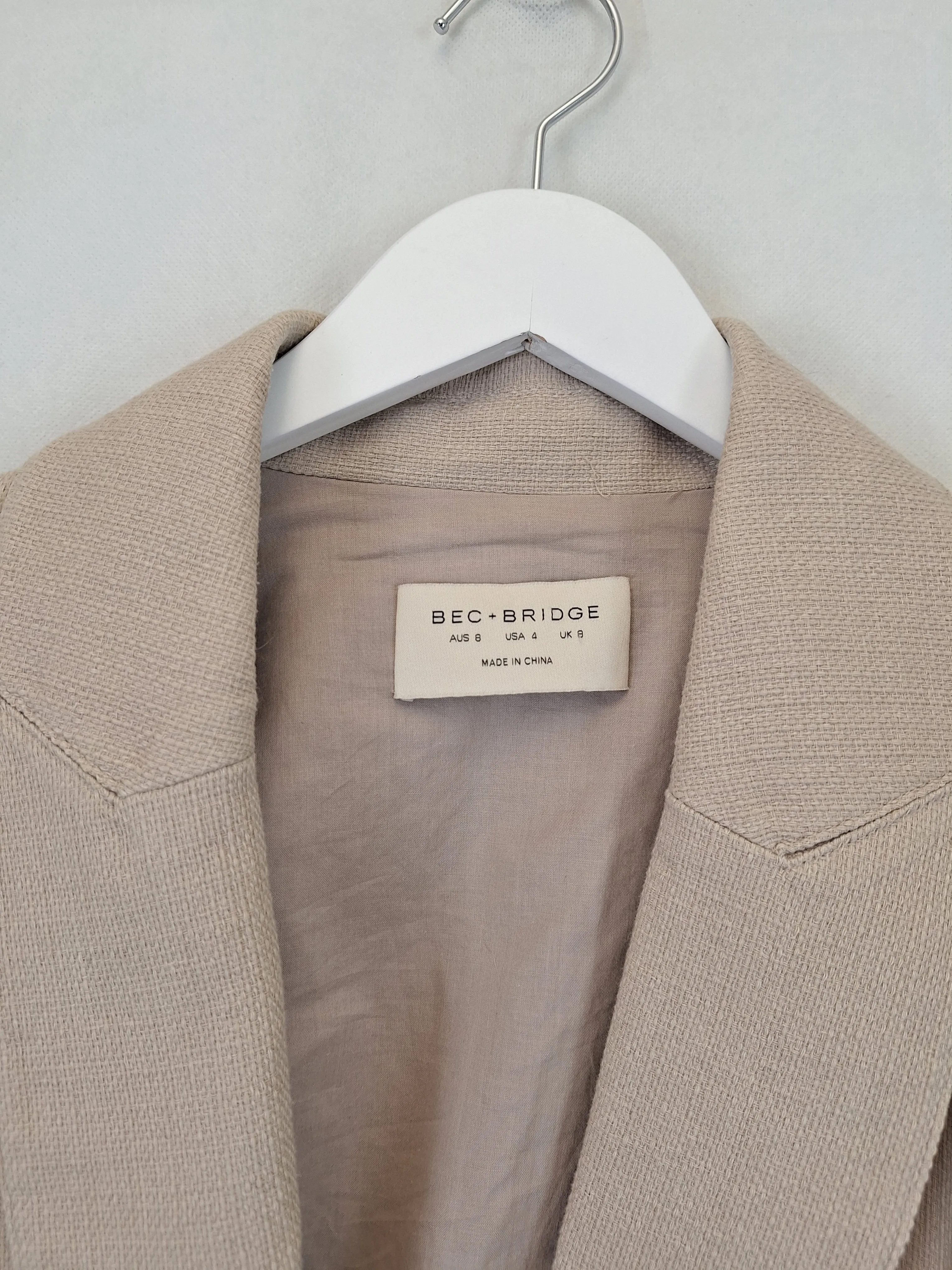 Bec & Bridge Essential Cotton Casual Blazer Size 8