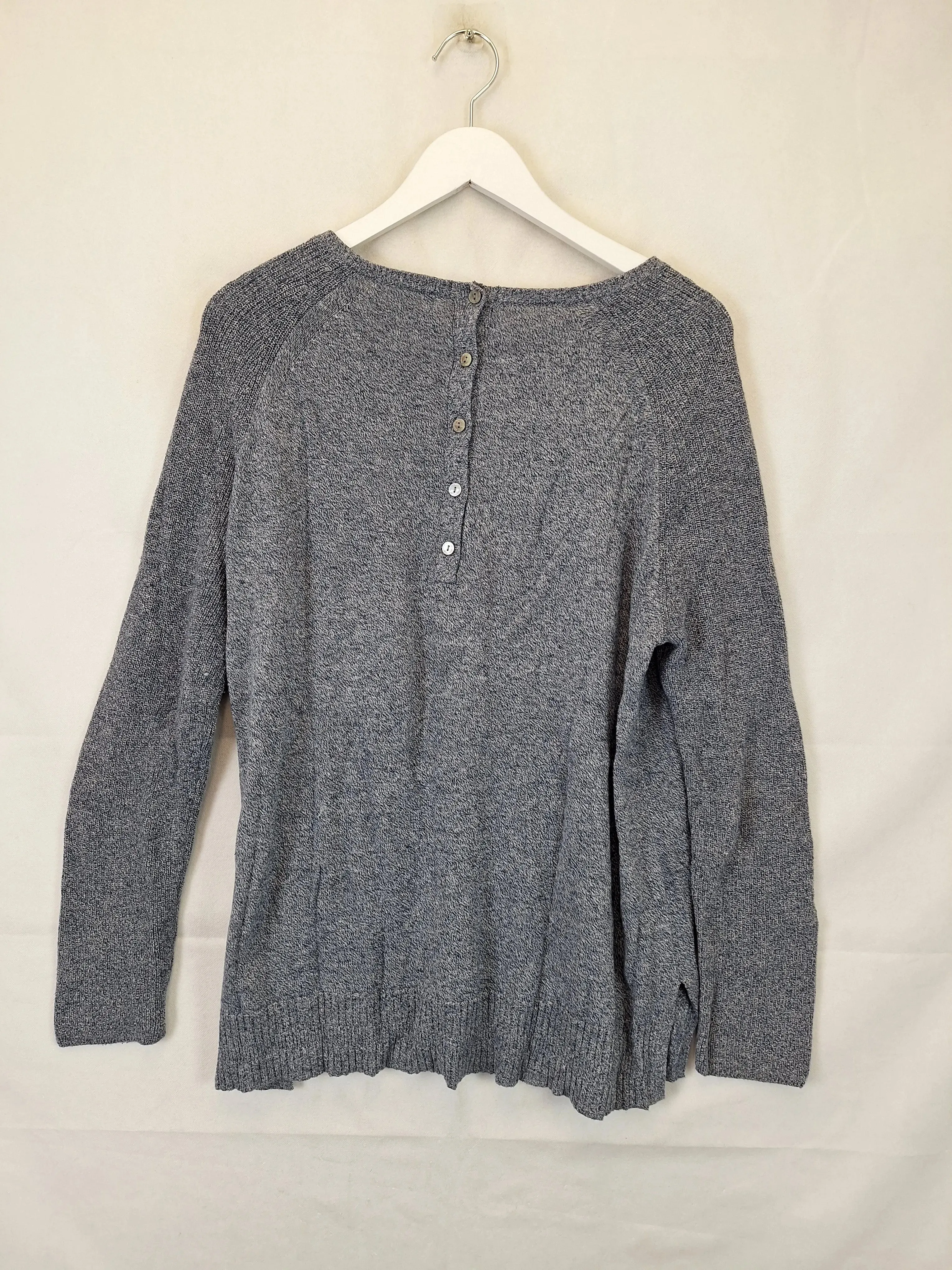 Blue Illusion Essential Round Neck Knit Jumper Size L