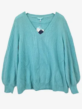 Blue Illusion Soft Cashmere Cable Jumper Size 20