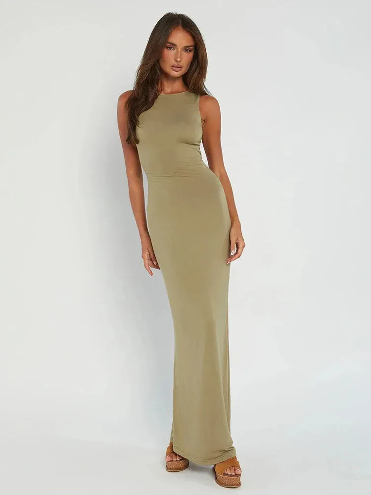 Bodycon Bandage Hollow Out Sexy Party Elegant Long Vestidos Maxi Dress