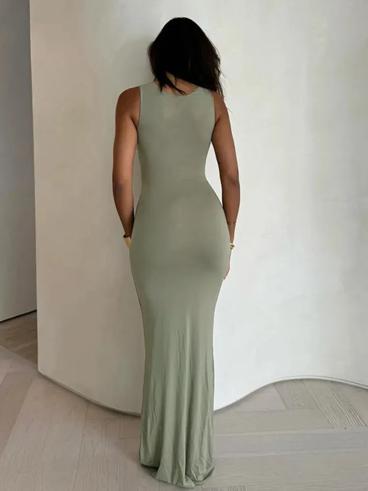 Bodycon Bandage Hollow Out Sexy Party Elegant Long Vestidos Maxi Dress