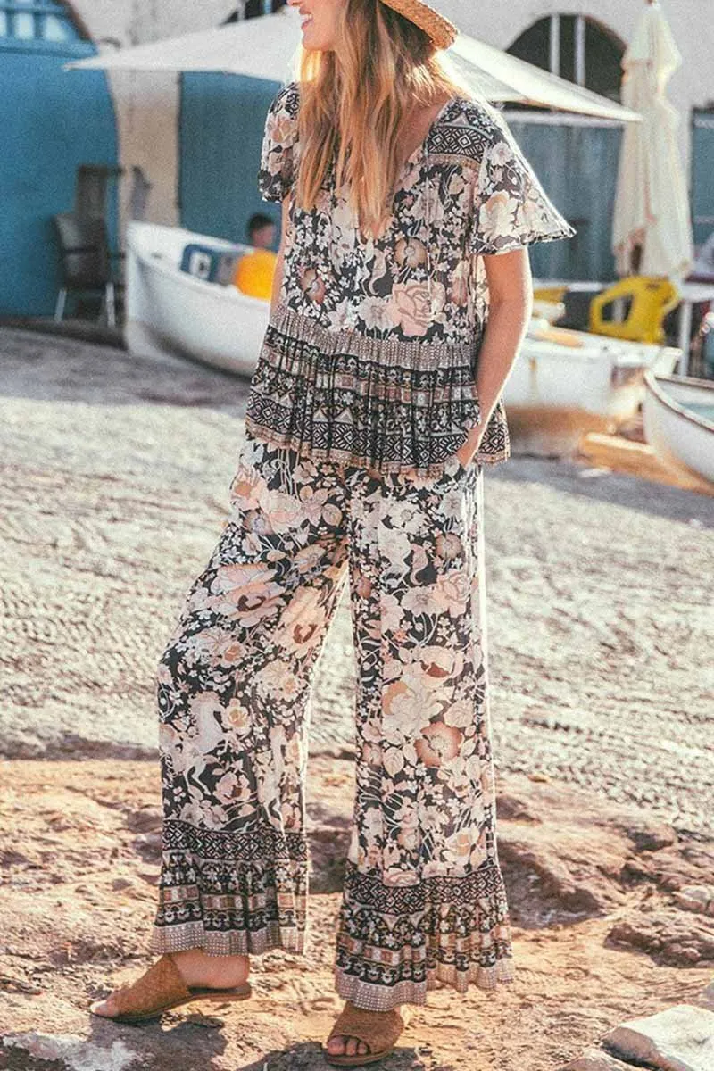 Bohemian V-neck Loose Two-Pieces Set