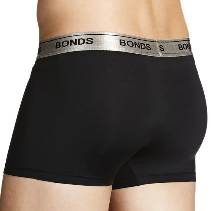 Bonds Microfibre Guyfront Trunk Mens Underwear Trunks Black Metallic