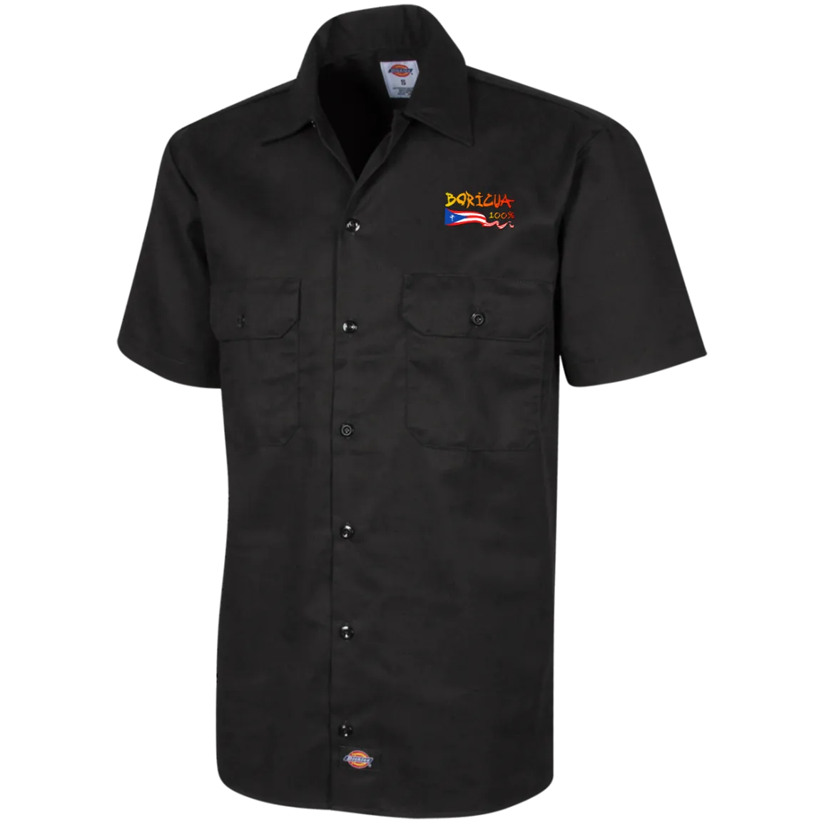 Boricua 100% Men's Short Sleeve Workshirt