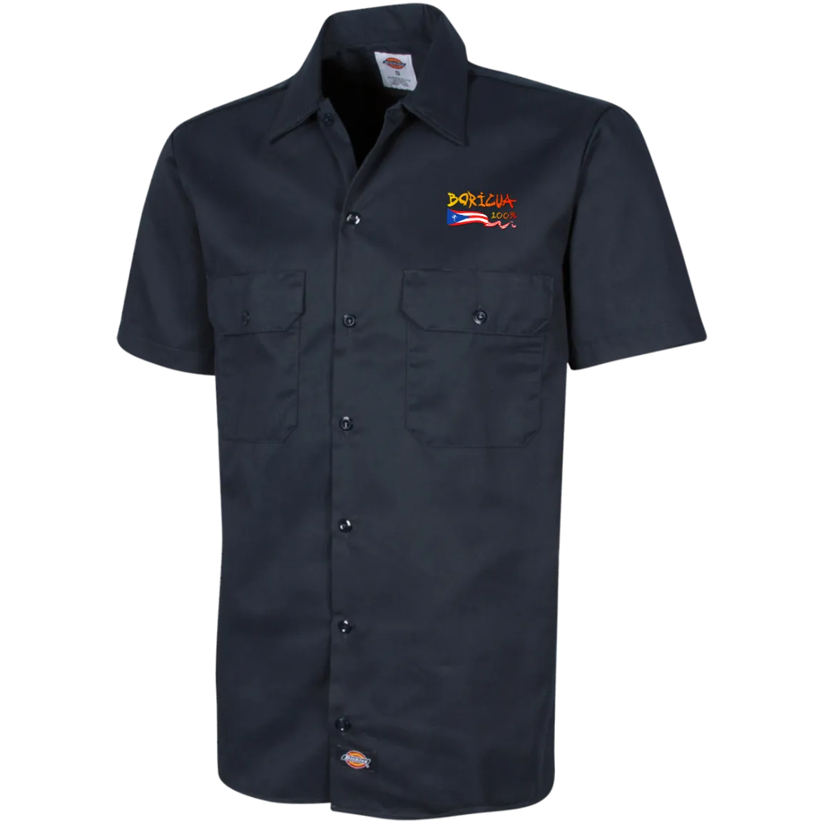 Boricua 100% Men's Short Sleeve Workshirt