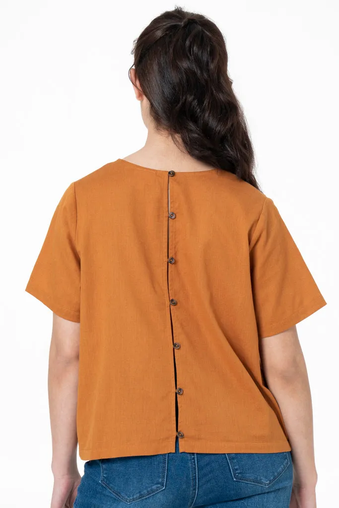 Boxy Top _ 132629 _ Ochre