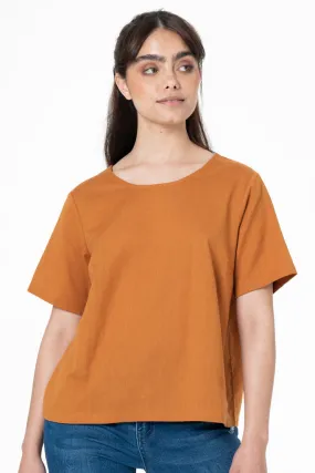 Boxy Top _ 132629 _ Ochre