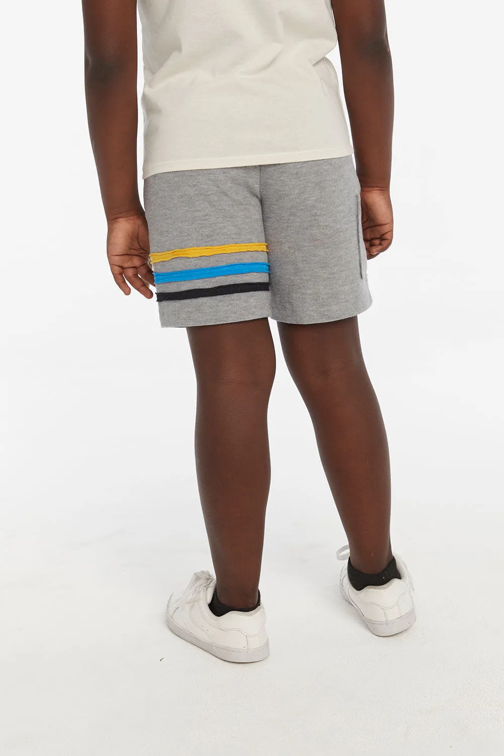 Boys Heather Grey Short with Strapping