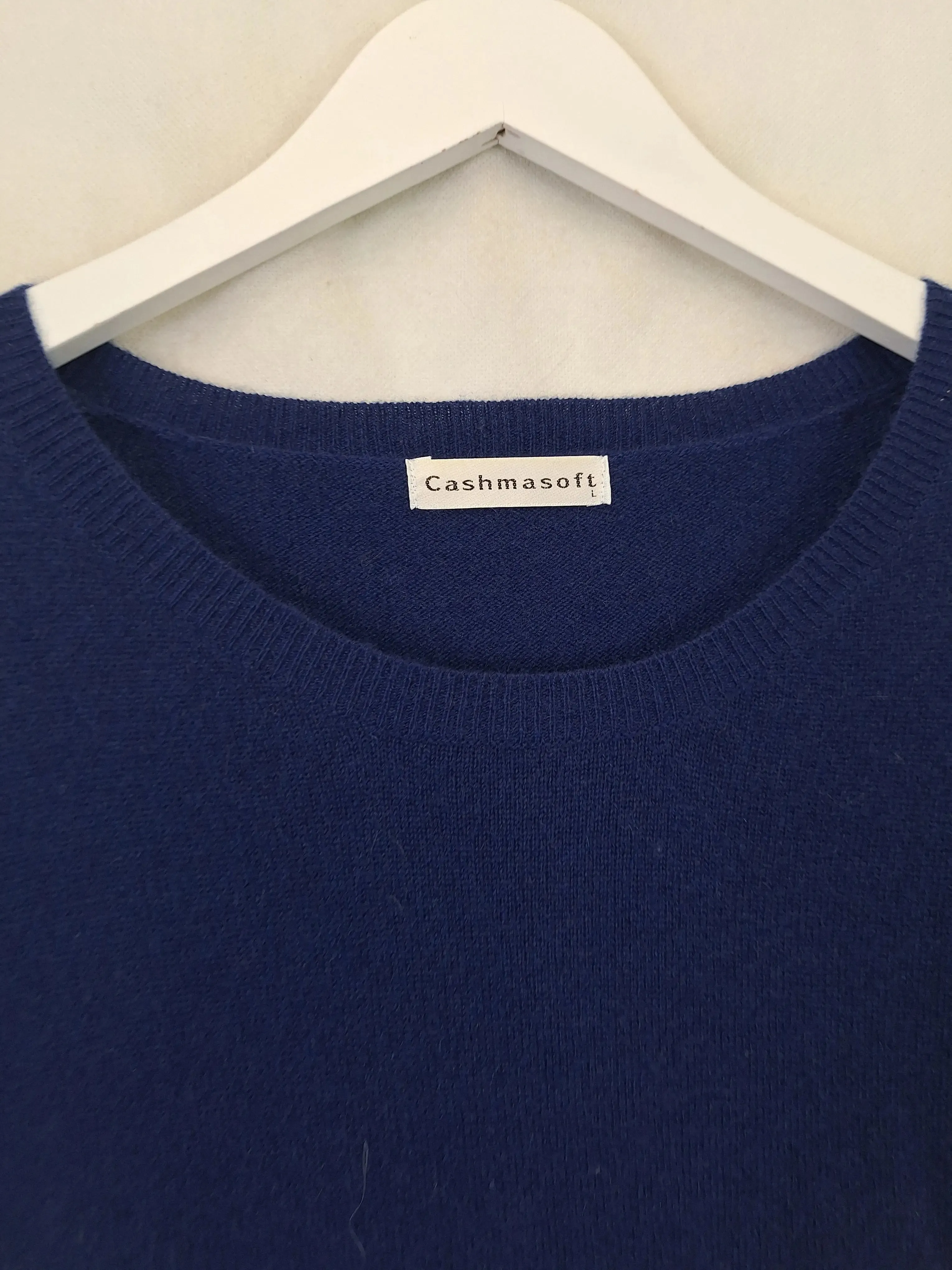 Cashmasoft French Blue Long Side Split Jumper Size L