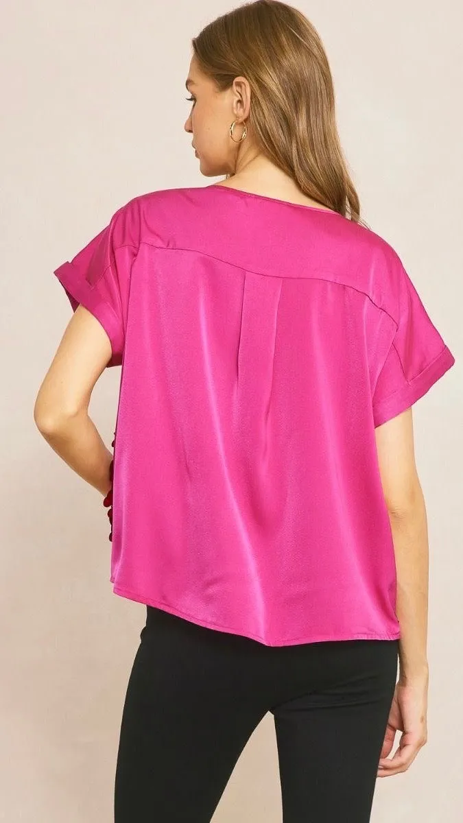 Celebration Sequin Top Magenta