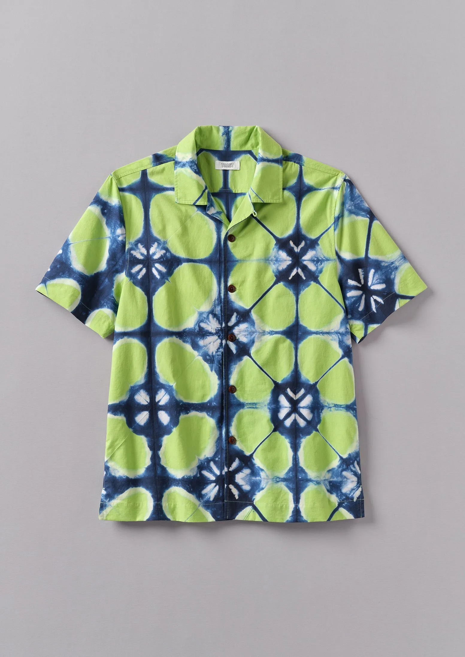 Clamp Dyed Short Sleeve Shirt | Lime Green