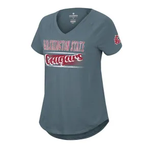 Colosseum Women's Gray V-Neck Short Sleeve Tee