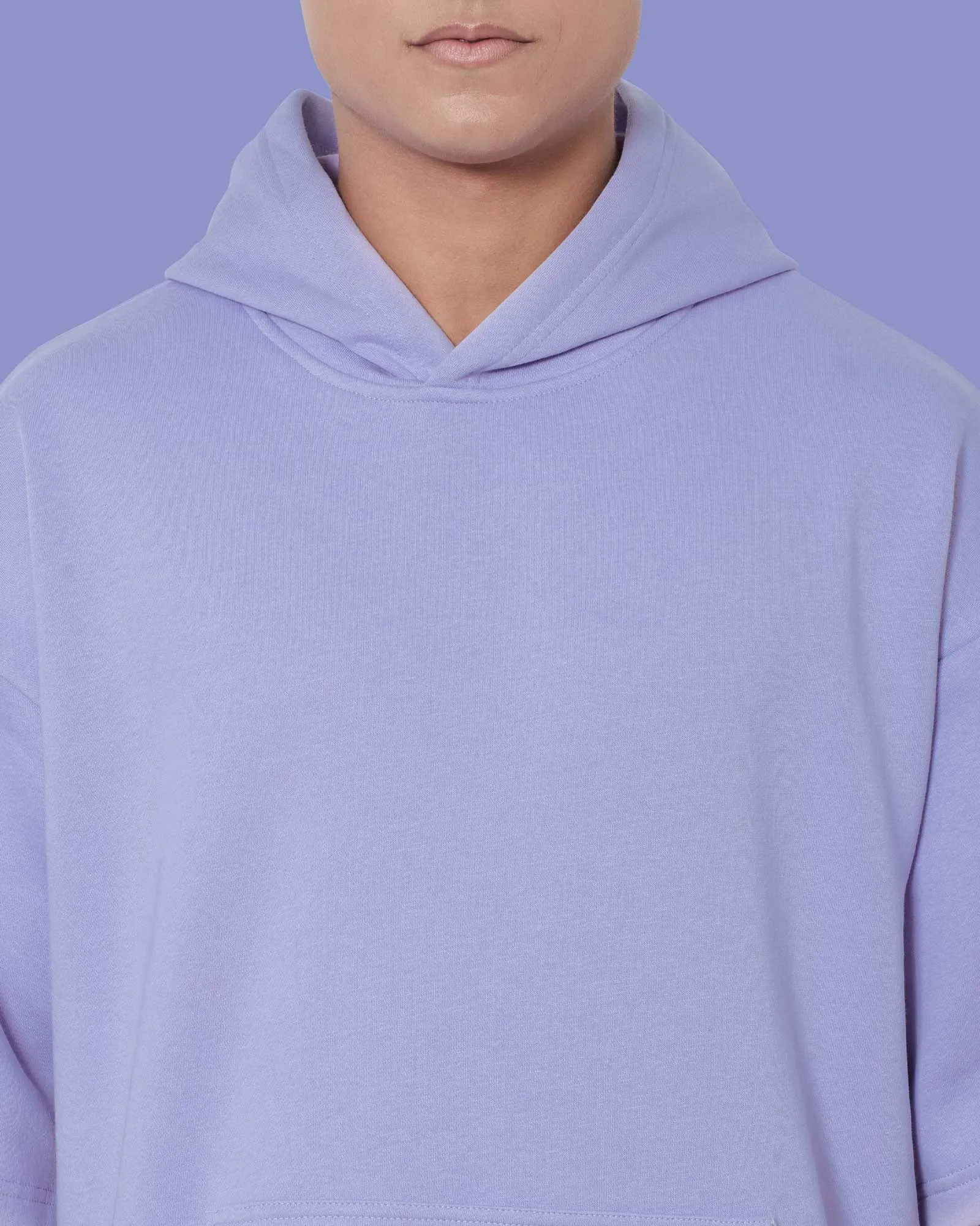 Crop Sleeves Oversized Hoodie: Periwinkle