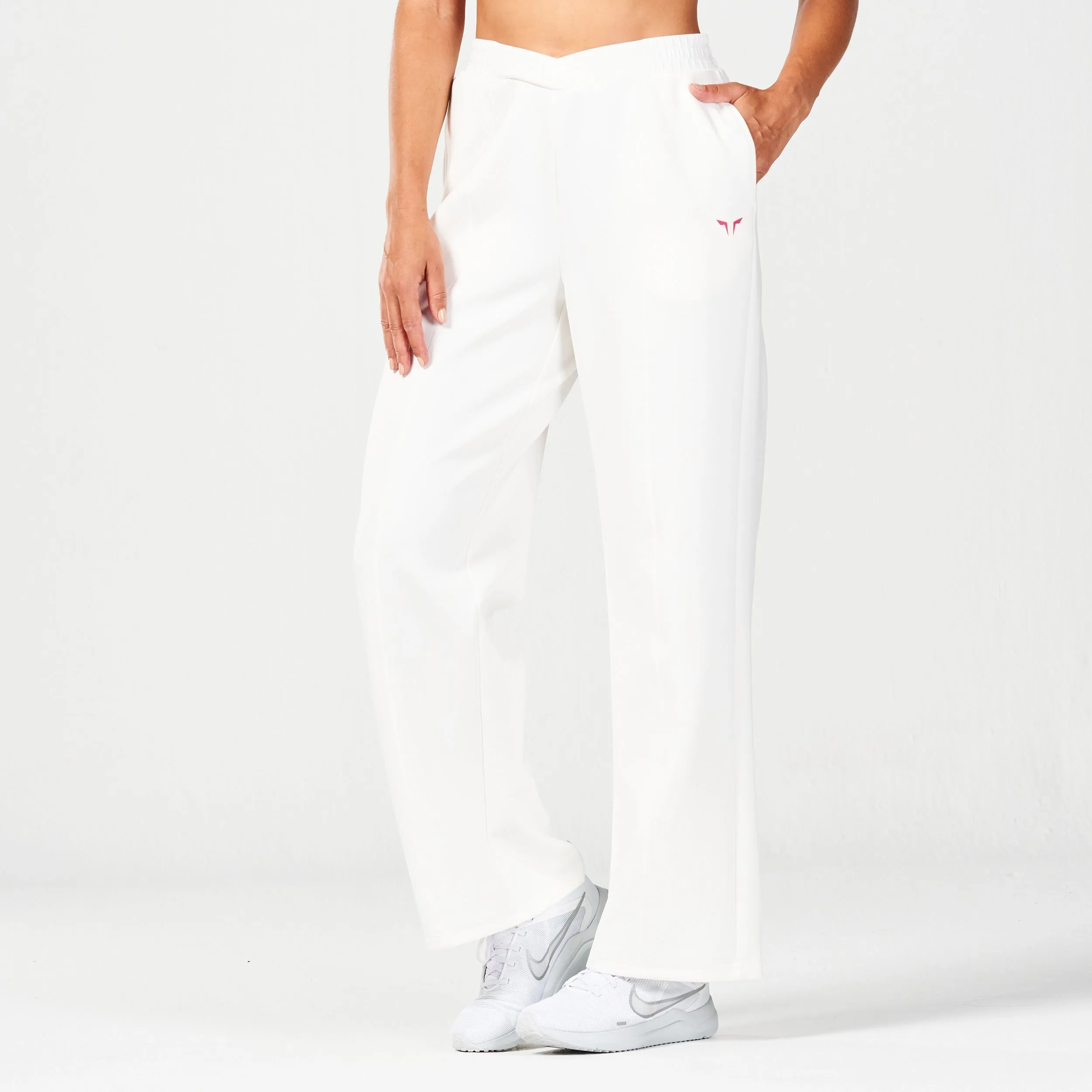 Crossover Straight Pants - Pearl White