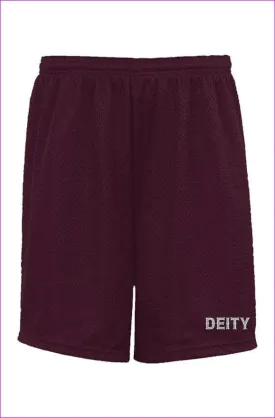 Deity Embroidered Premium Maroon Classic Mesh Shorts