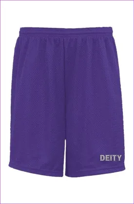 Deity Embroidered Premium Purple Classic Mesh Shorts