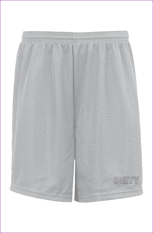 Deity Embroidered Premium Silver Classic Mesh Shorts