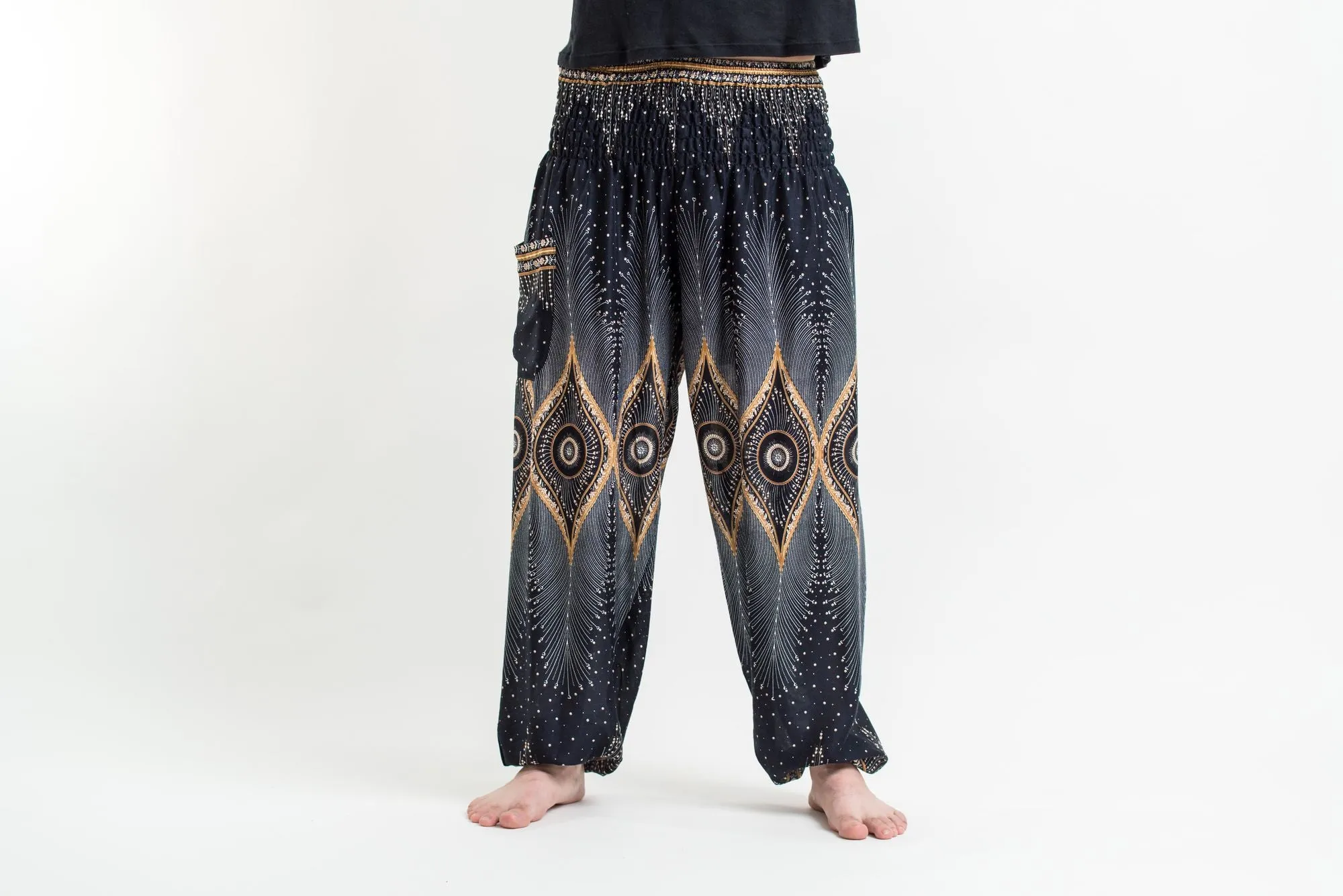 Diamond Peacock Men's Harem Pants in Black