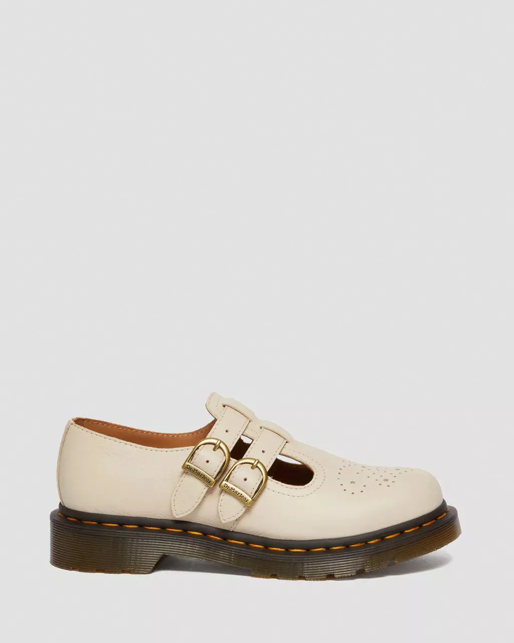 Sure! Heres an optimized title for the e-commerce product:

Womens Doc Martens 8065 Virginia Leather Mary Jane Shoes - Stylish Parchment Beige Footwear for Comfort and Elegance