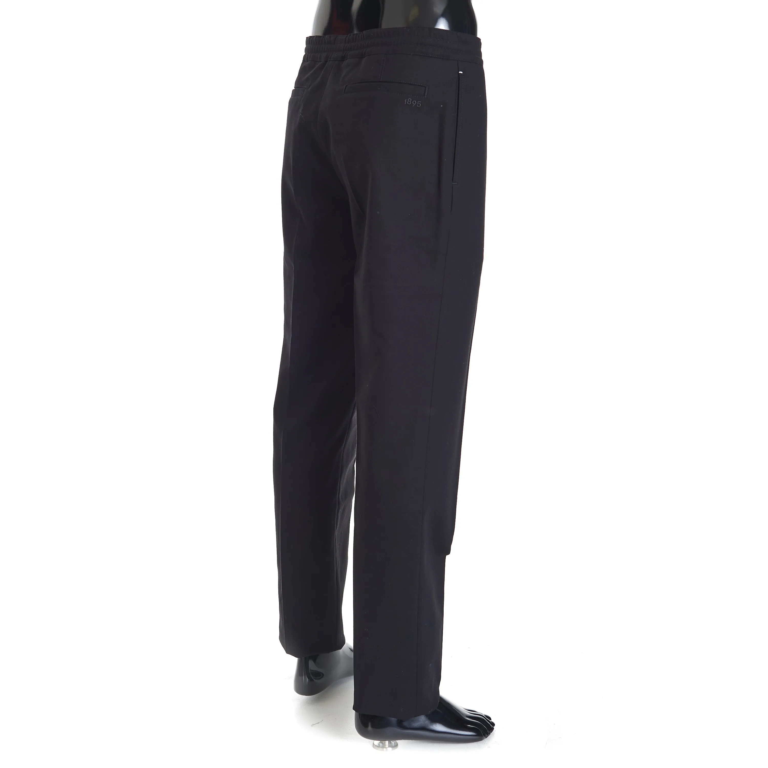 Drawstring Trousers In Black Cotton