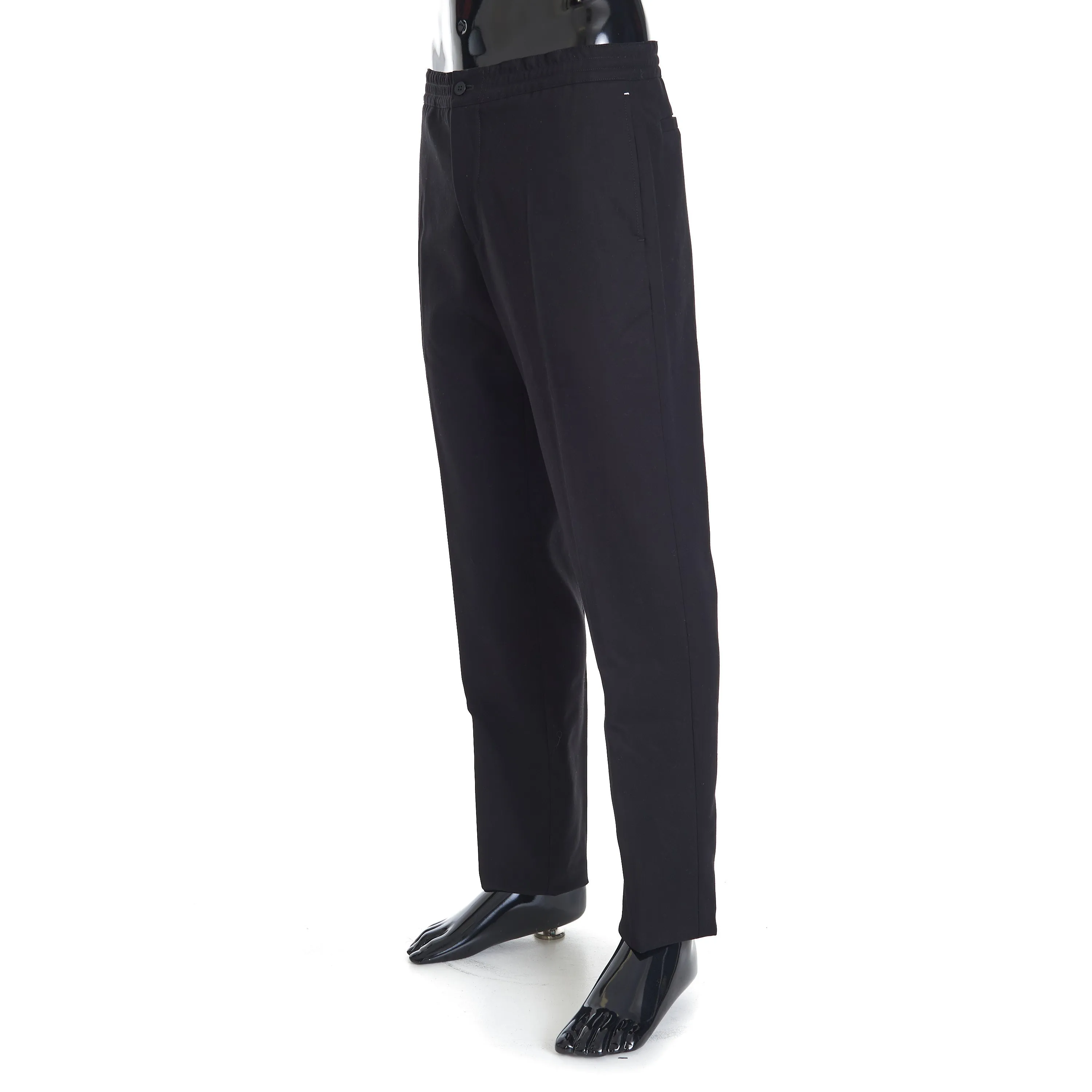 Drawstring Trousers In Black Cotton