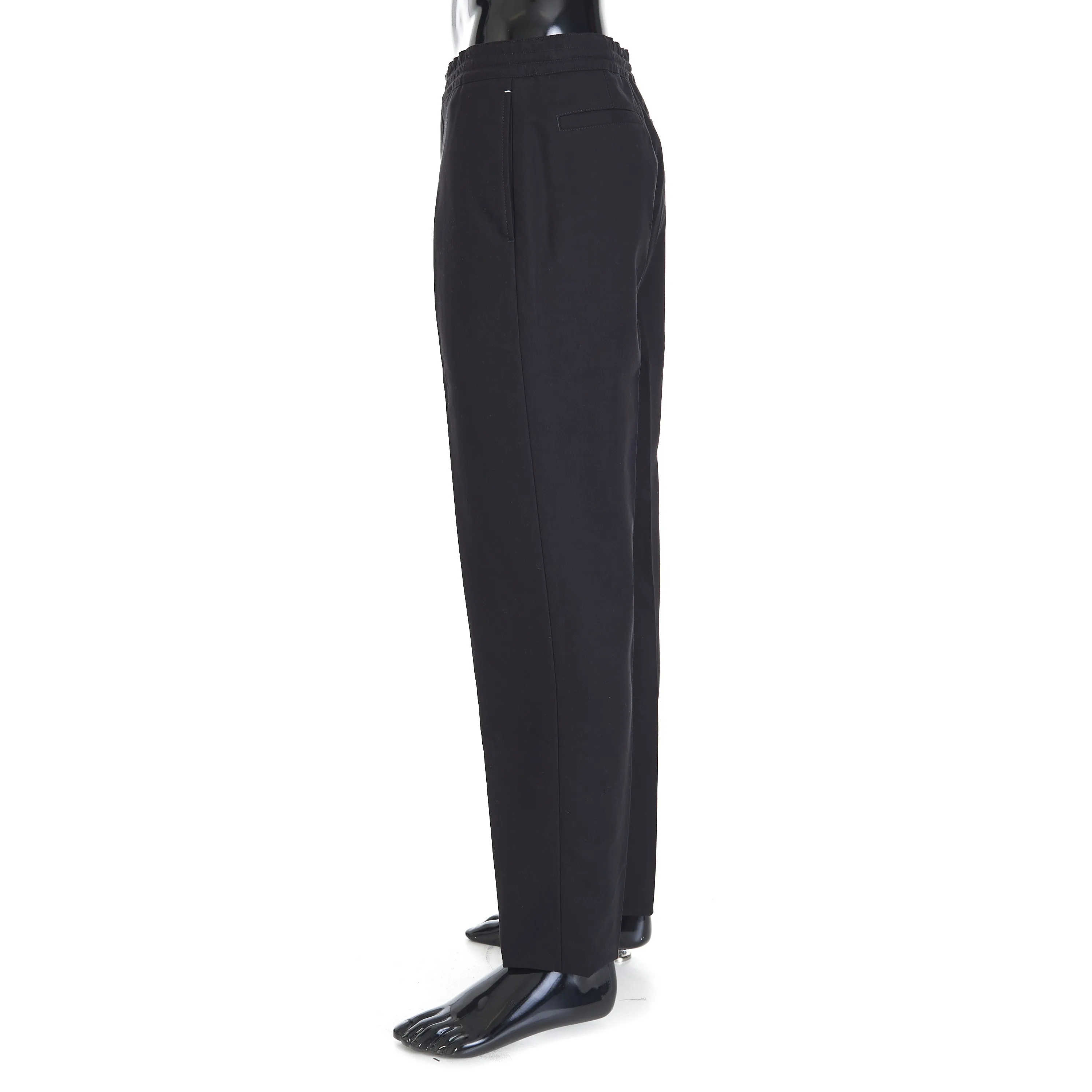 Drawstring Trousers In Black Cotton