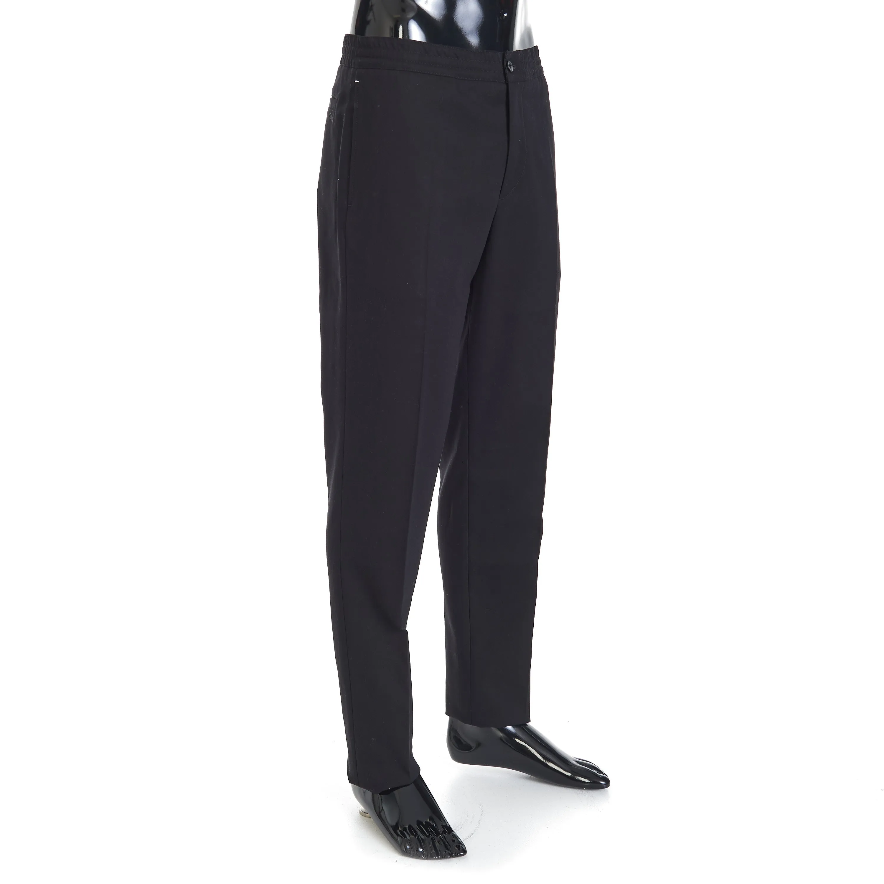 Drawstring Trousers In Black Cotton