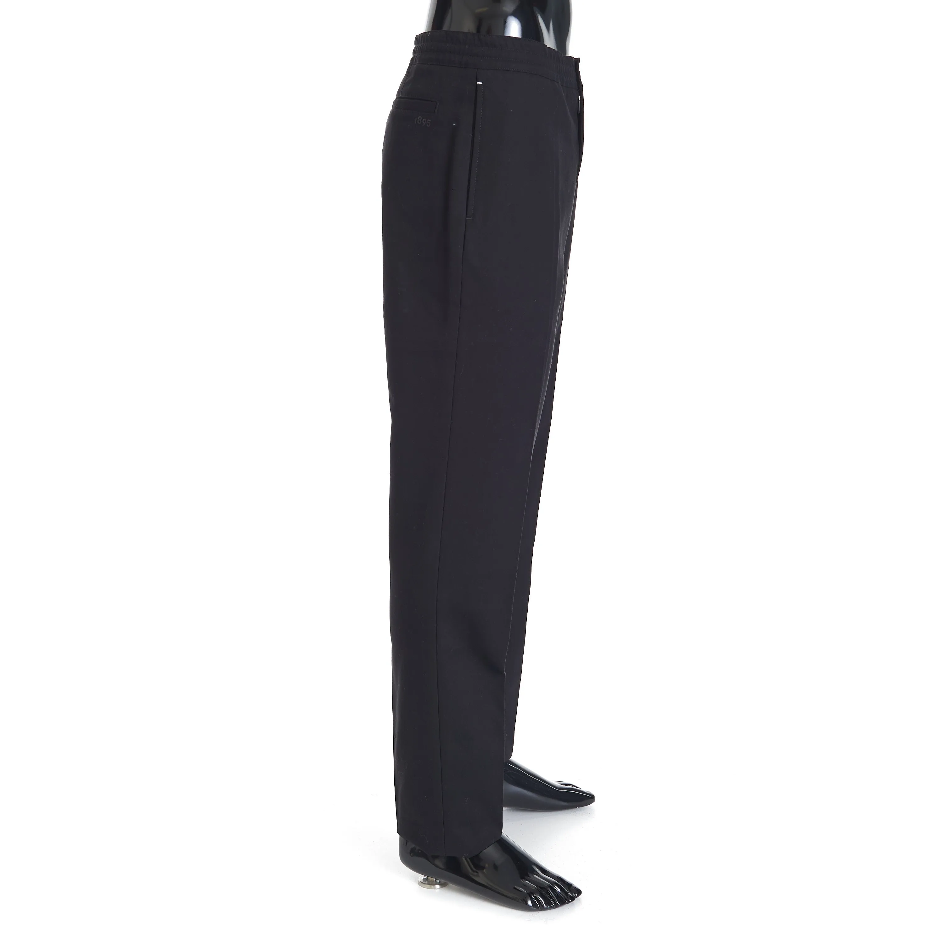 Drawstring Trousers In Black Cotton