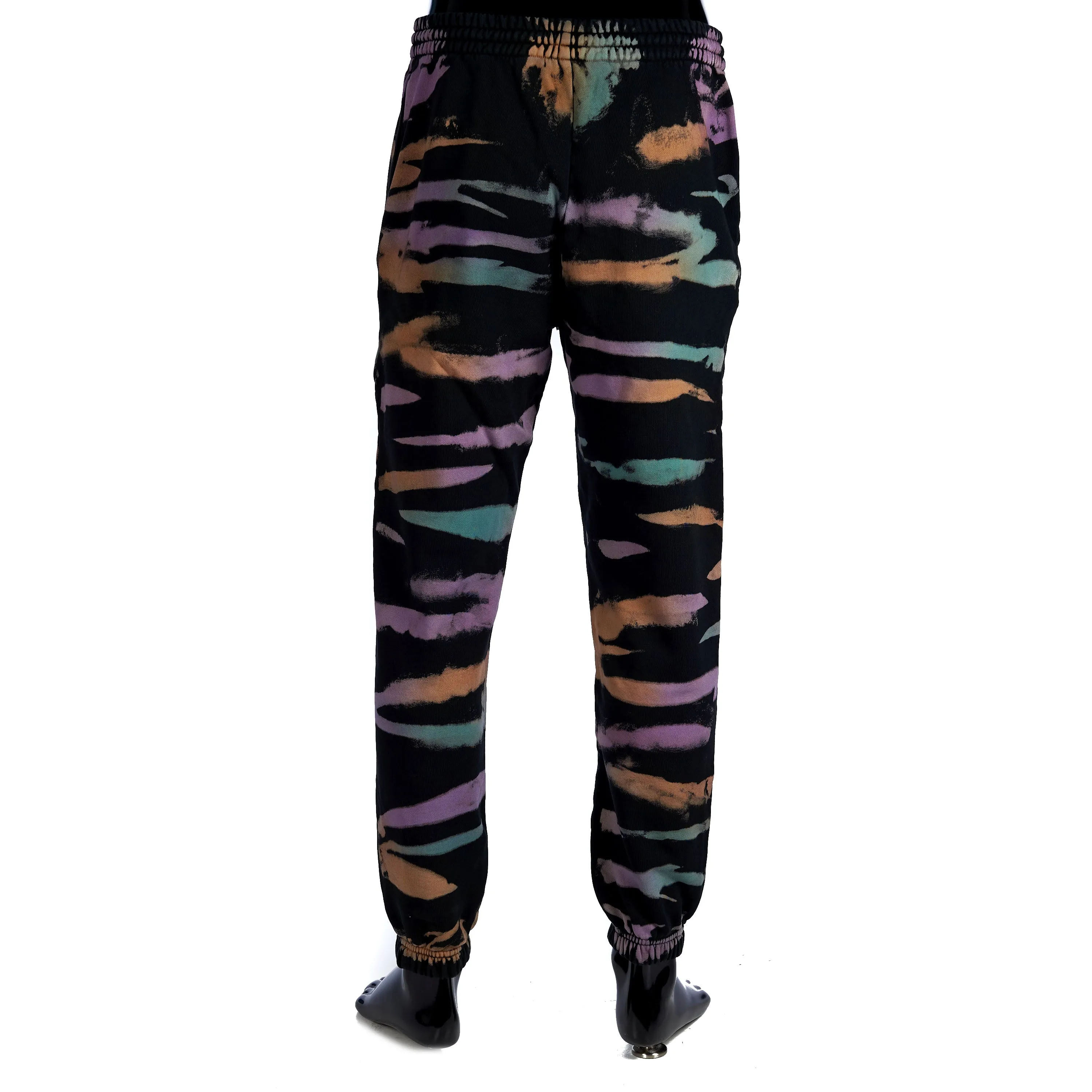 Embroidered Trackpants In Multi Color Cotton With Print