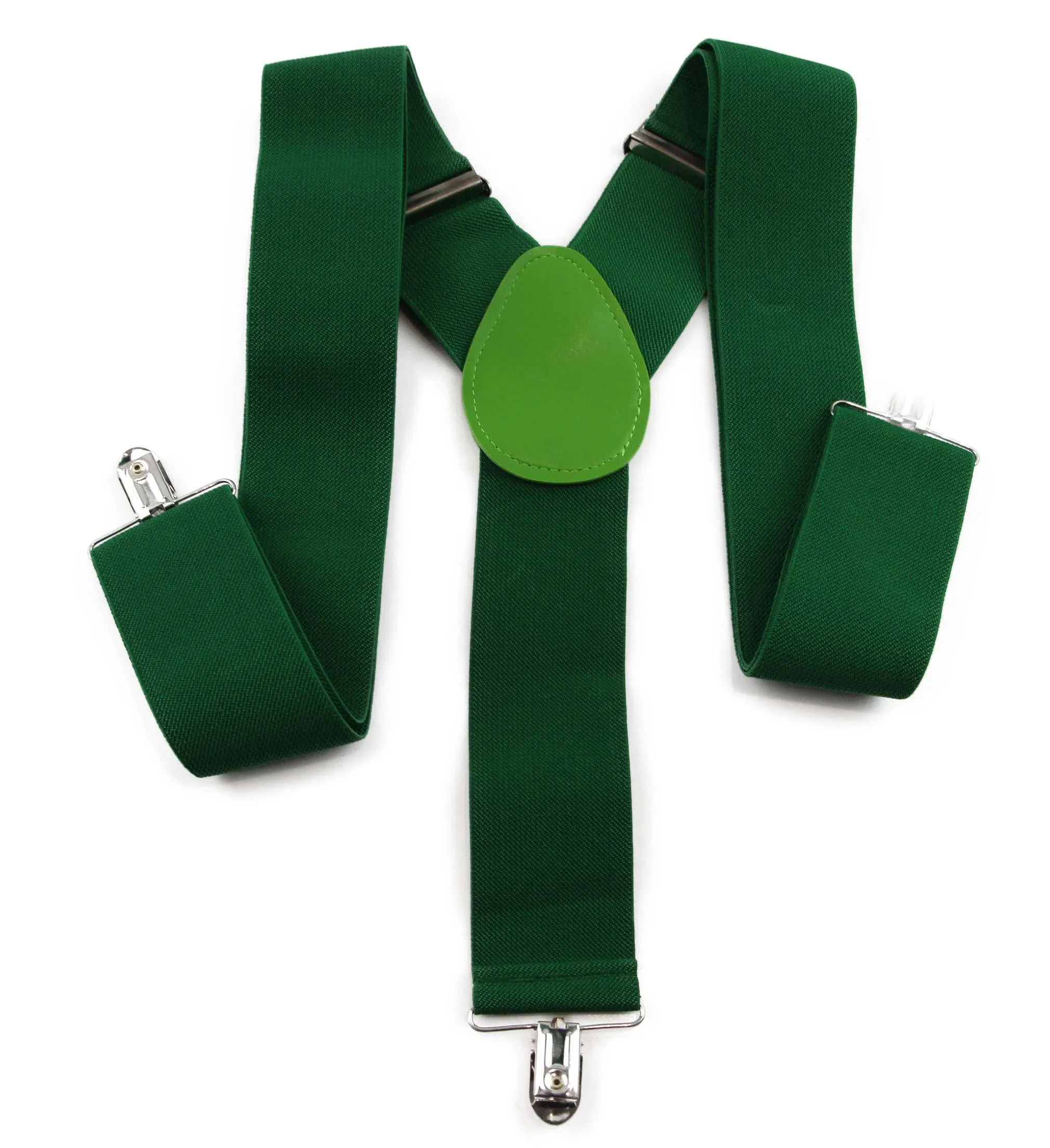 Extra Wide Heavy Duty Adjustable 120cm Green Adult Mens Suspenders