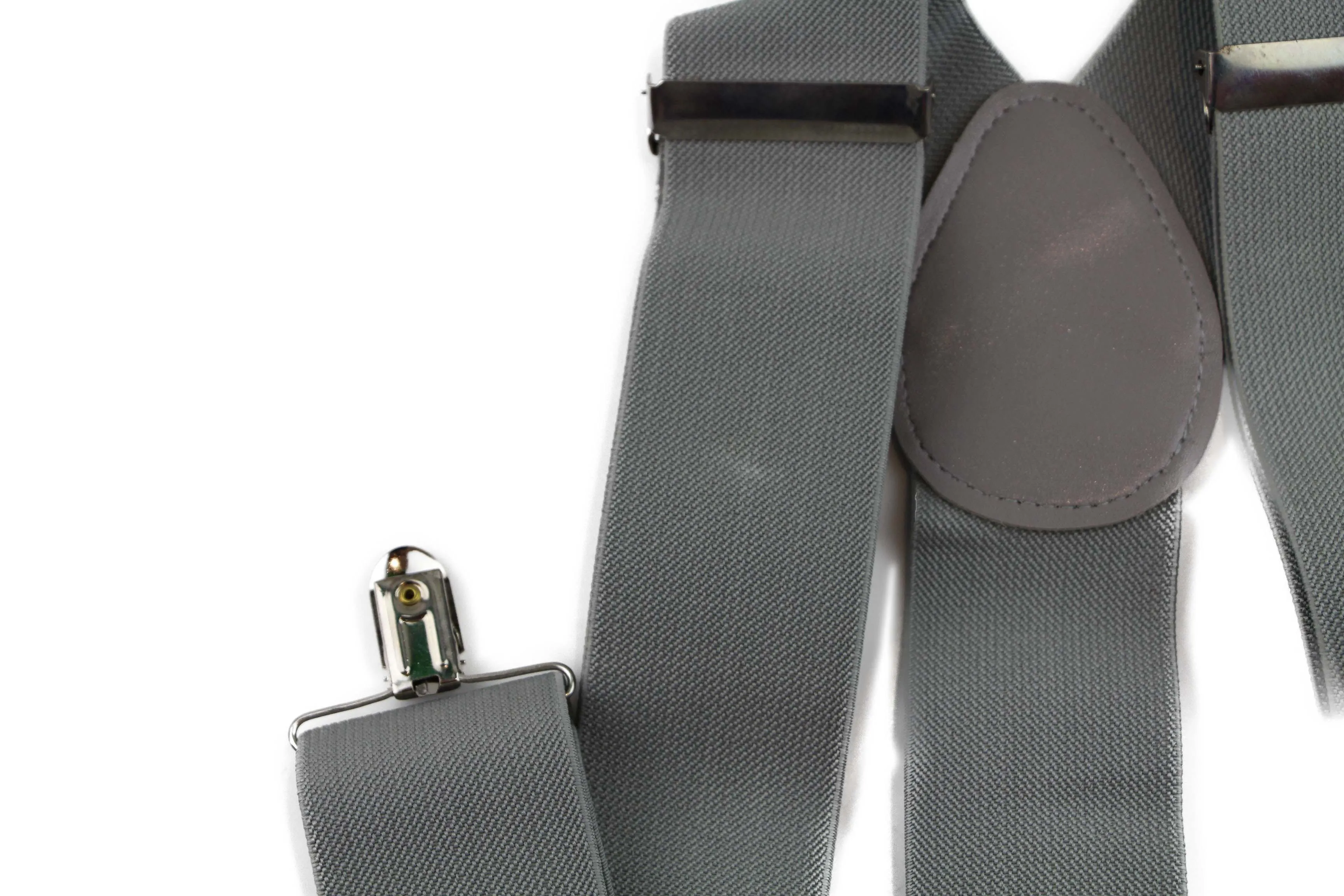 Extra Wide Heavy Duty Adjustable 120cm Silver Adult Mens Suspenders